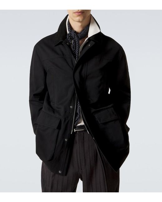 Tom Ford Black Cotton And Silk Twill Field Jacket for men