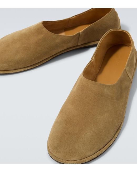 The Row Brown Canal Suede Slip-On Shoes for men