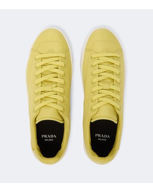 Prada Yellow Court Re-Nylon Sneakers for men