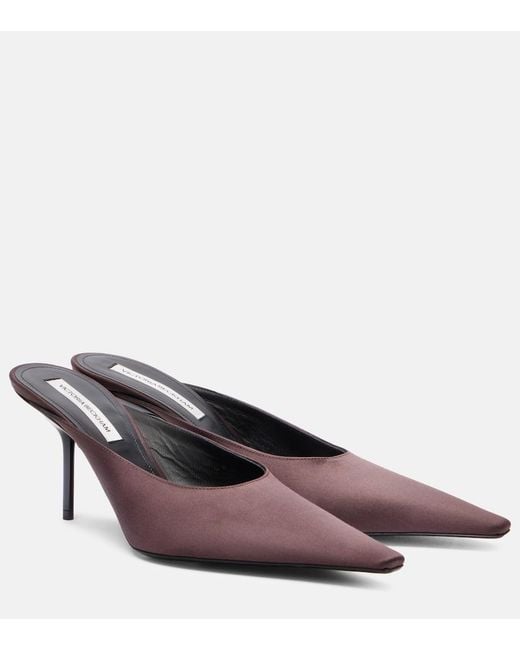 Victoria Beckham Purple Satin Mules