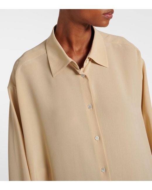 The Row Natural Luka Silk Crepe Shirt