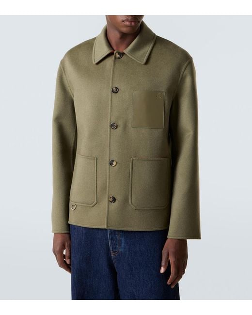 Loewe Green Anagram Wool And Cashmere Jacket for men