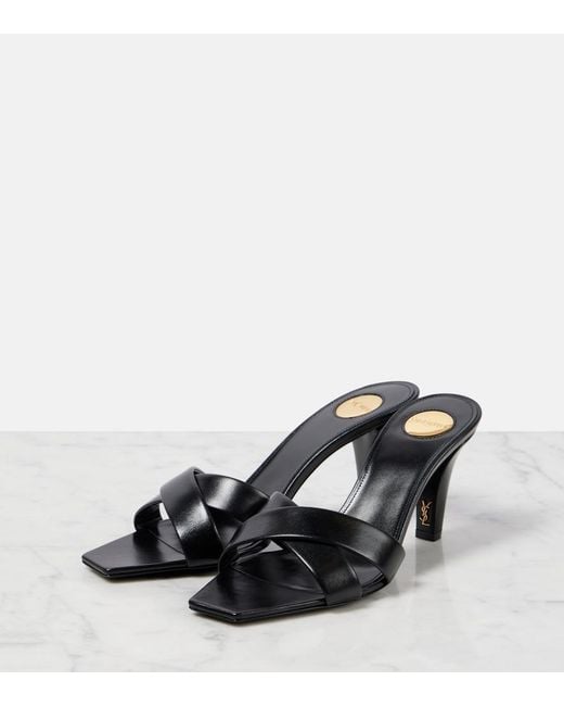 Saint Laurent Black Jill Leather Sandal