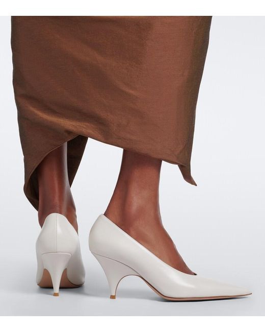 Gianvito Rossi White Sofia Leather Pumps