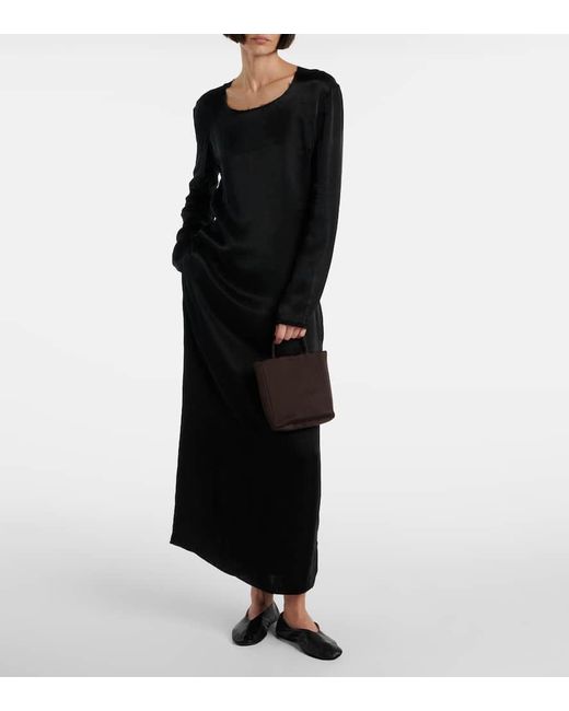 The Row Black Tote Bag Cecily Aus Satin