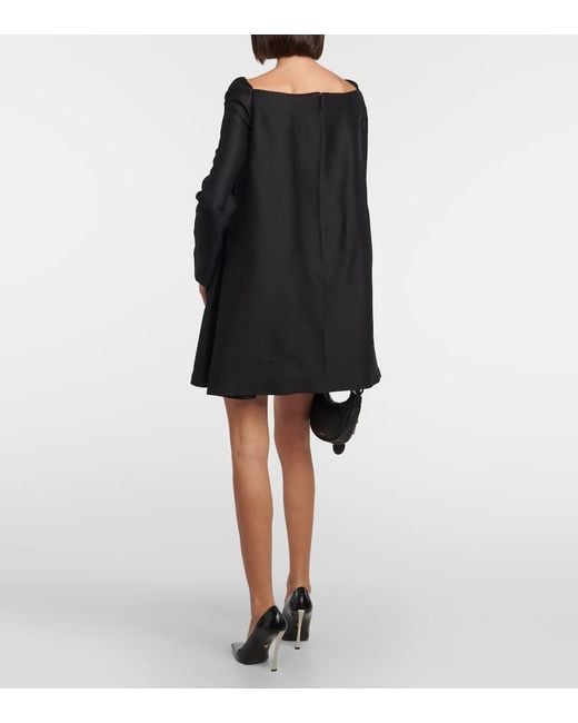 Versace Black Medusa Detail Wool And Silk Blend Cocktail Dress