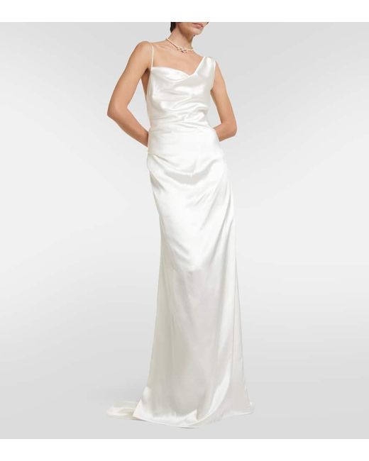 Bridal - Abito lungo Minerva in raso di seta di Vivienne Westwood in White