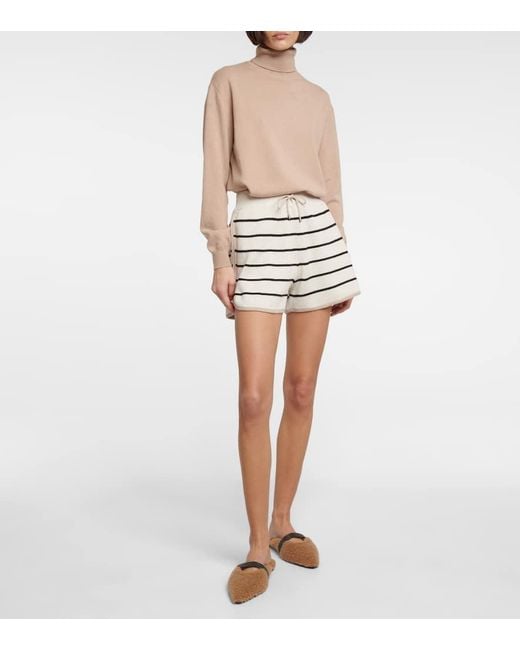Brunello Cucinelli White Striped Cotton Shorts