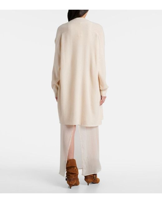 Jardin Des Orangers White Ribbed-Knit Cashmere Cardigan
