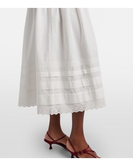 Doen White Midikleid Eliette Aus Baumwolle