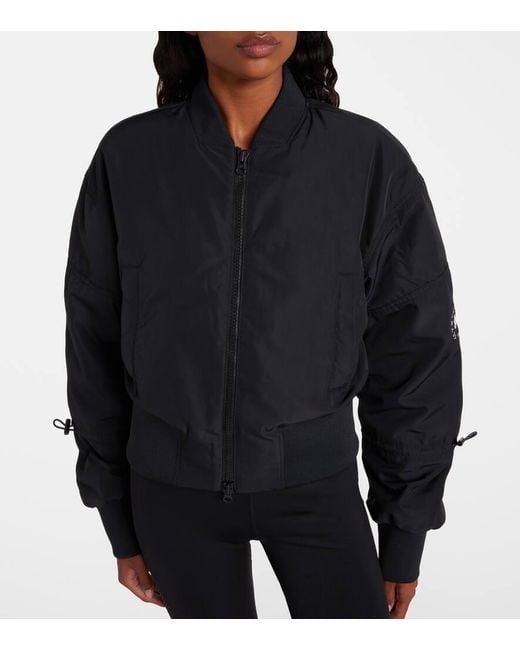 Adidas By Stella McCartney Black Cropped-Bomberjacke True Nature