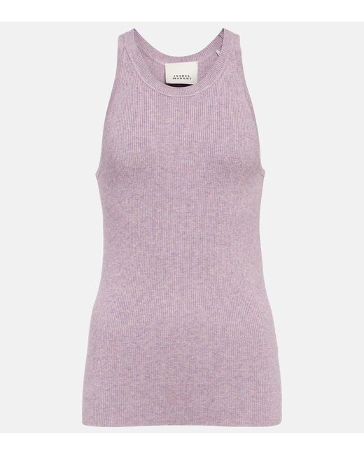 Isabel Marant Purple Merry Ribbed-Knit Top