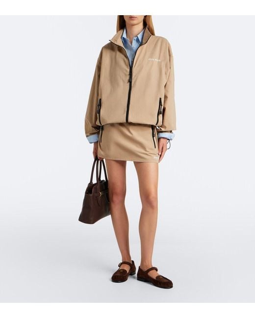 Miu Miu Natural Cotton Gabardine Miniskirt
