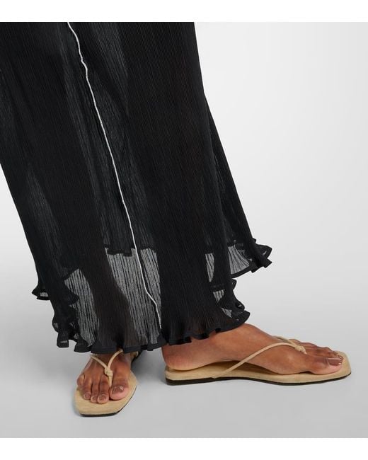 Totême White The Knot Suede Thong Sandals