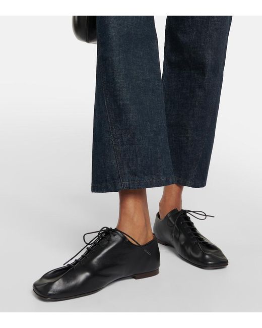 Lemaire Black Souris Leather Derby Shoes