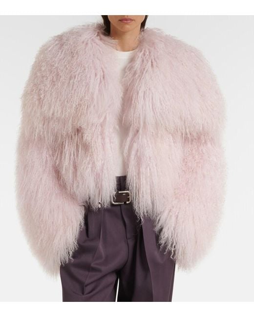 The Attico Pink Shearling Jacket