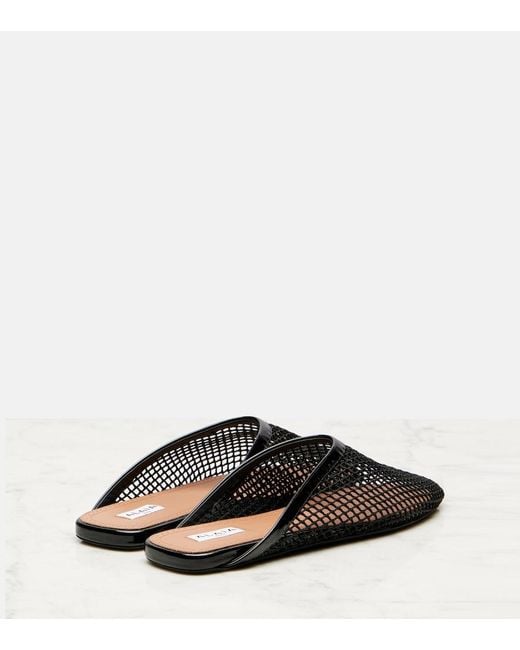 Alaïa Black Fishnet Mules
