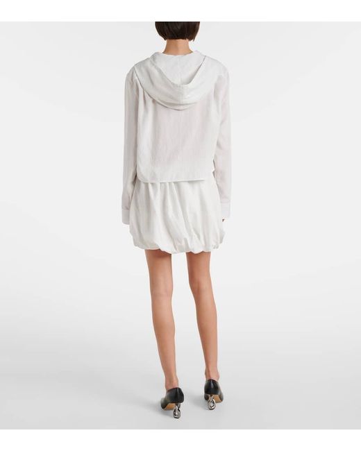 Camisa Cropped Con Capucha J.W. Anderson de color White