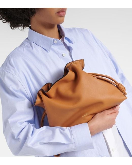 Loewe Brown Flamenco Large Leather Clutch