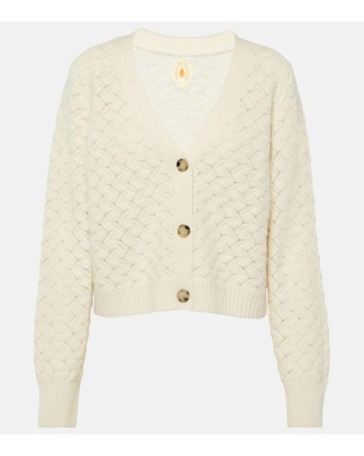 Jardin Des Orangers Natural Wool And Cashmere Cropped Cardigan