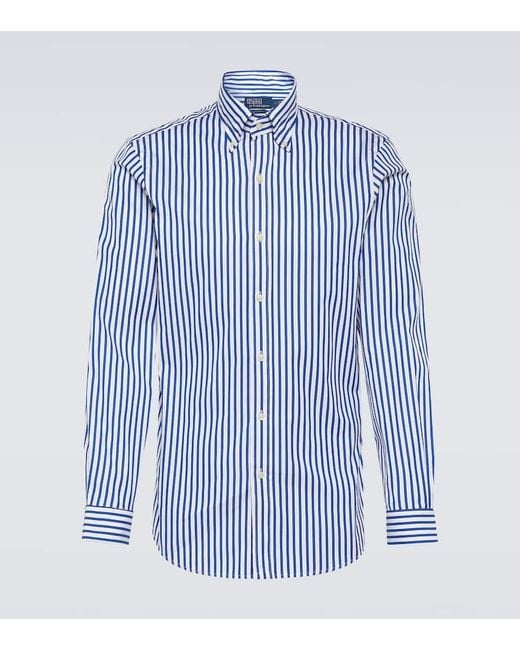 Camicia in cotone a righe di Polo Ralph Lauren in Blue da Uomo