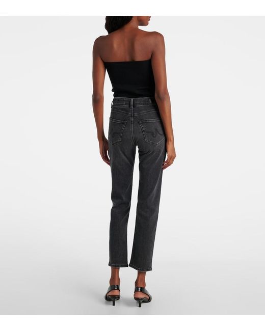 AG Jeans Blue Cropped Mid-Rise Slim Jeans
