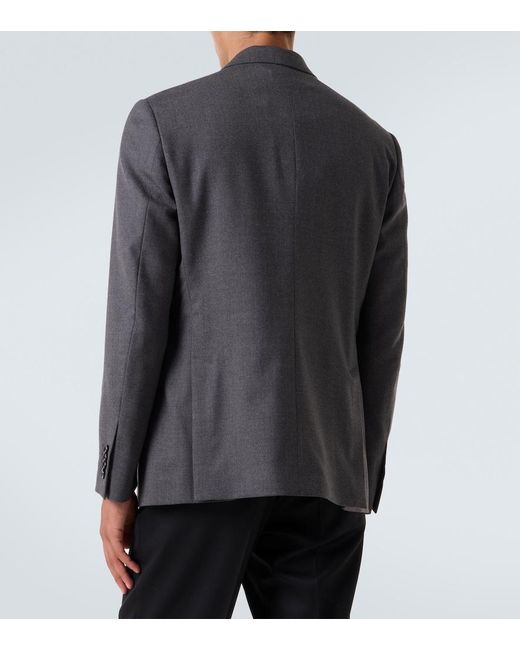 Lardini Black Double-Breasted Wool Blazer for men