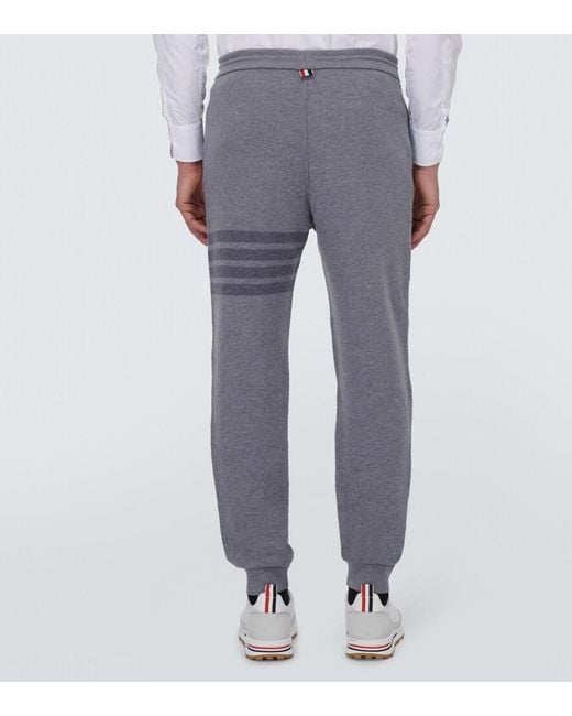 Thom Browne Gray 4-Bar Wool-Blend Sweatpants for men