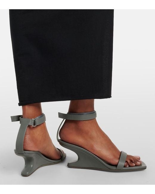 Rick Owens Metallic Cantilever Leather Sandals