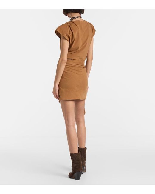 Isabel Marant Brown Berenice Asymmetric Cotton Wrap Skirt