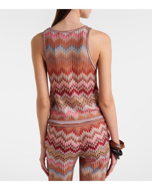 Missoni Pink Zigzag Lame Tank Top