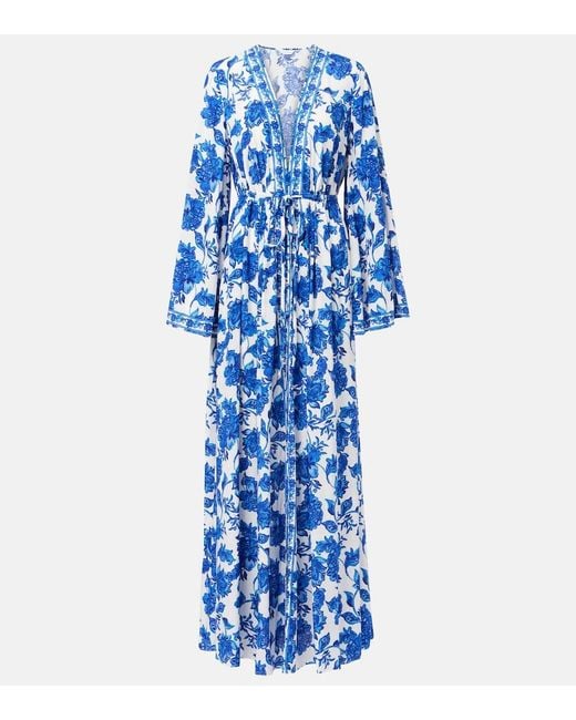 Alexandra Miro Blue Chloe Floral Kaftan
