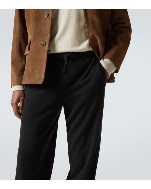 LeKasha Black Bali Cashmere Sweatpants for men