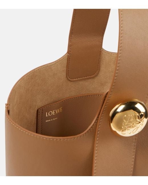 Loewe Brown Pebble Medium Leather Bucket Bag