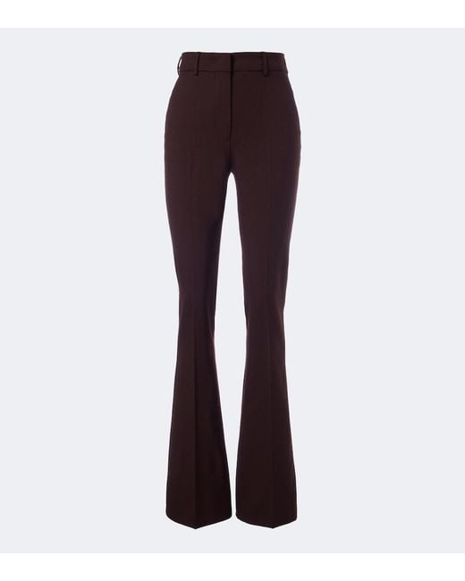 Sportmax Purple Flared Wool-Blend Pants