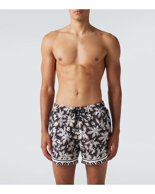 Banador Estampado Commas de hombre de color White