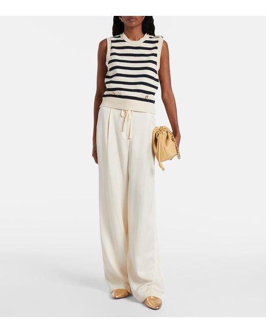 FRAME Blue The Harbor Cotton-Blend Sweater Vest