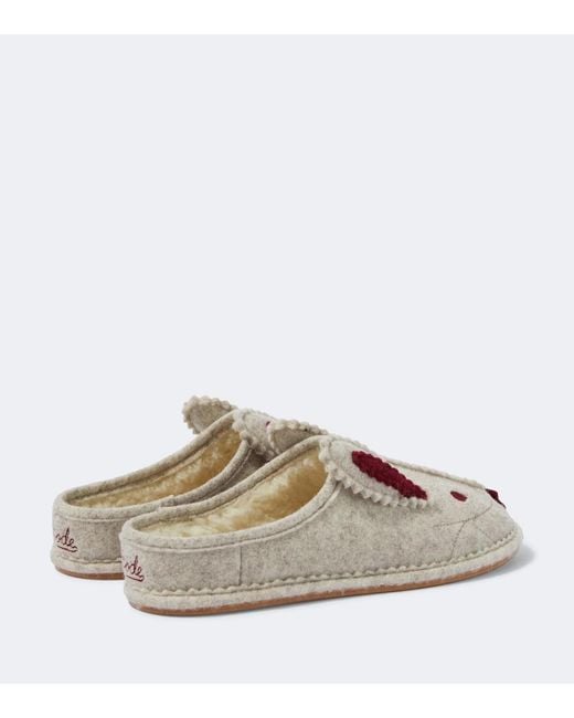 Bode White Wool-Blend Slippers for men