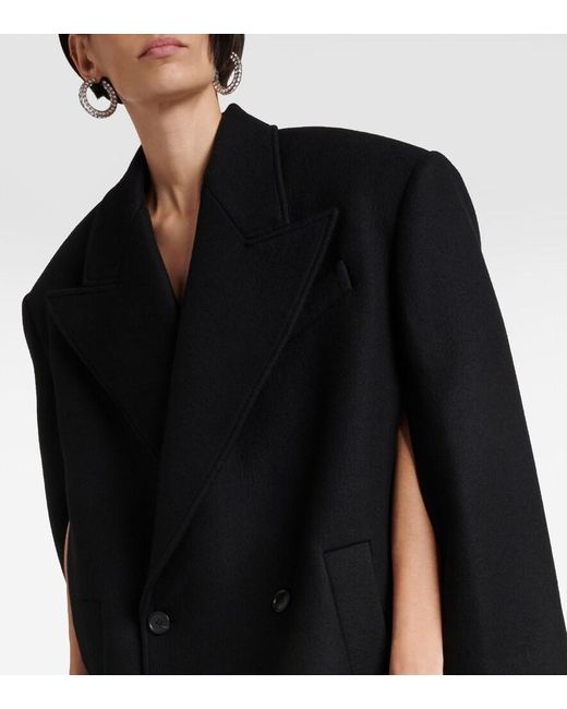 Wardrobe NYC Black Double-Breasted Virgin Wool Cape