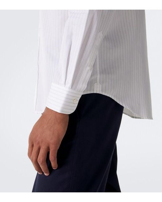 Dunhill White Striped Cotton Shirt for men