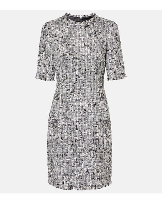 Dolce & Gabbana Gray Minikleid Dg Aus Boucle