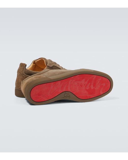 Christian Louboutin Sneakers Louis Junior Aus Veloursleder in Brown für Herren