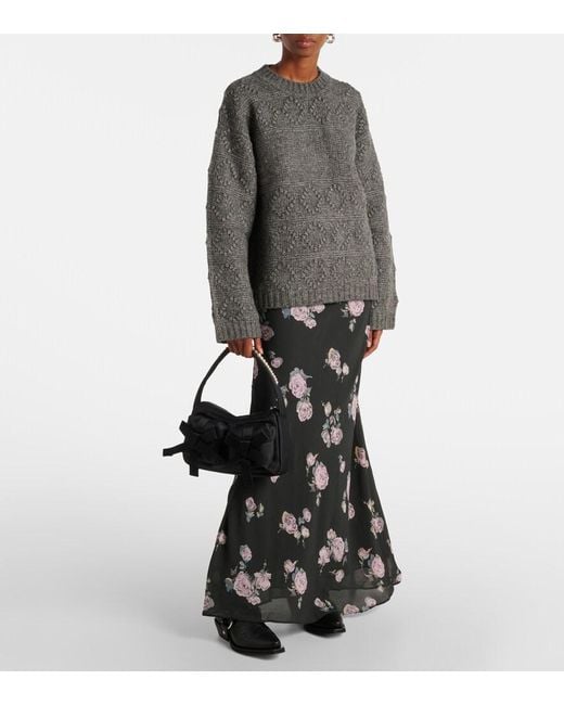 Ganni Gray Bubble Sweater