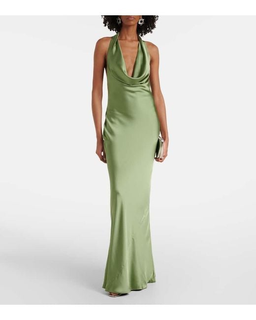 Norma Kamali Green Draped Gown