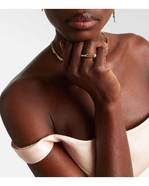 Yvonne Léon White Ecrevisse 9Kt Ring With Diamonds