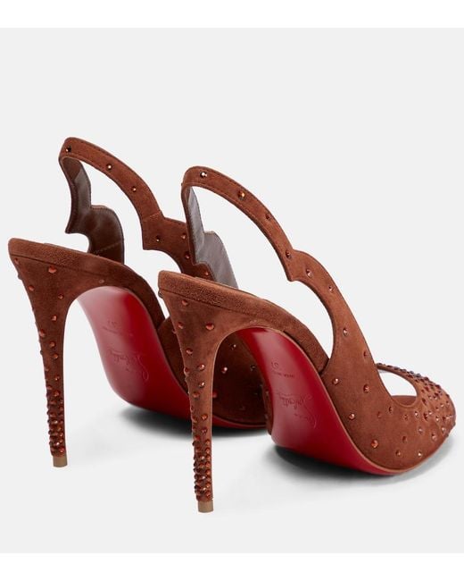 Christian Louboutin Brown Nudes Degrachick Suede Sandals