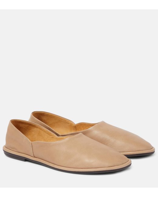 The Row Natural Canal Leather Flats