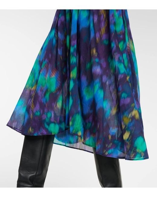 Isabel Marant Blue Maggy Printed Cotton Midi Dress