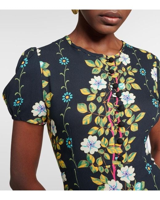 Etro Green Floral Midi Dress