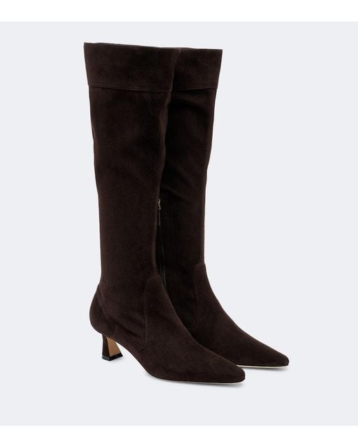 Malone Souliers Black Riva Suede Knee-High Boots